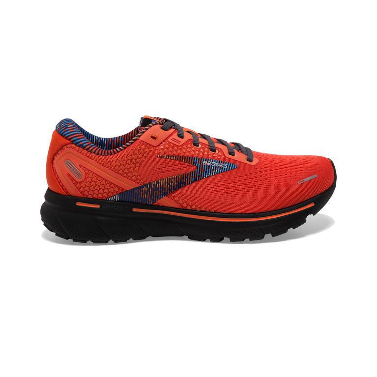 Brooks Ghost 14 Cushioned Road Running Shoes - Men's - M1 Cherry/Vermillion/Black/OrangeRed (80592-G